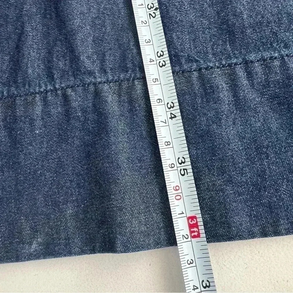 DraperJames Chambray Ruffle Shift Dress Sz 8 - Picture 14 of 14